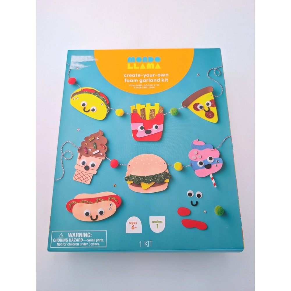 Mondo Llama Create your own foam garland kit Hot dog burger fries pizza food